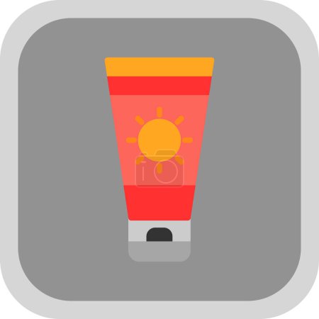 Téléchargez les illustrations : Crème solaire icône vectoriel illustration - en licence libre de droit