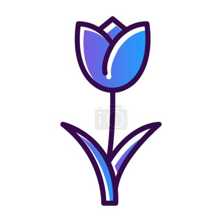 Téléchargez les photos : Illustration vectorielle simple de fleur de tulipe plate - en image libre de droit