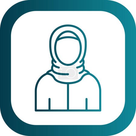 Illustration for Muslim woman with scarf icon, avatar, vector illustration design - Royalty Free Image