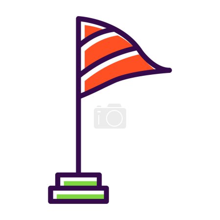 Téléchargez les illustrations : Illustration vectorielle de drapeau de vent icône plate - en licence libre de droit
