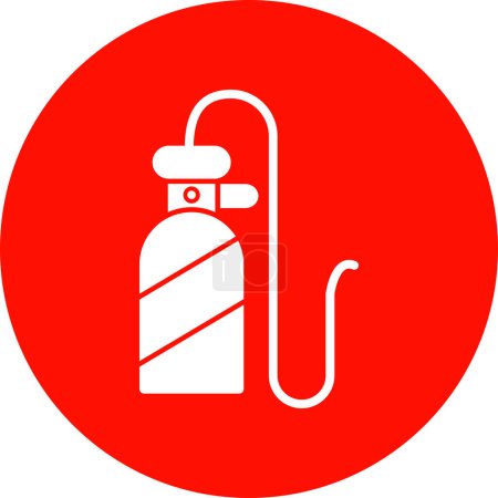Illustration for Oxygen tank linear icon simple design illustration - Royalty Free Image