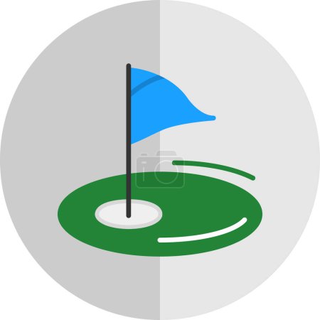 Illustration for Flat Golf flag icon, vector illustration - Royalty Free Image
