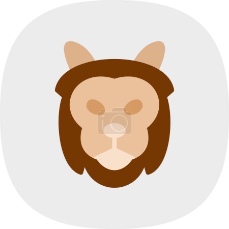 Téléchargez les illustrations : Icône de lion carnivore, illustration vectorielle simple - en licence libre de droit