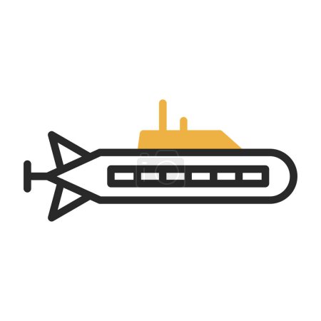 Téléchargez les illustrations : Icône de glyphe vectoriel sous-marin - en licence libre de droit