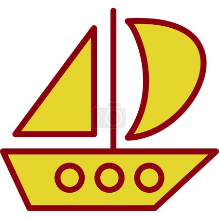 Illustration for Sailing boat icon. outline illustration of sailing boat vector icon for web - Royalty Free Image