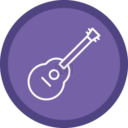 Ilustración de Icono de guitarra acústica, instrumento de música. Ilustración vectorial. - Imagen libre de derechos