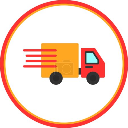 Illustration for Delivery or cargo truck icon - Royalty Free Image