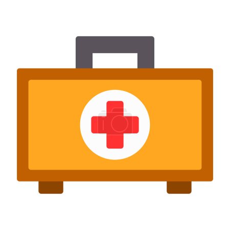 Illustration for Simple flat first aid kit icon vector illustration - Royalty Free Image