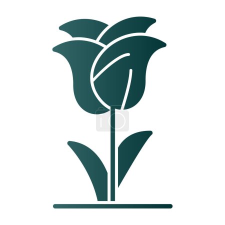 Téléchargez les illustrations : Illustration vectorielle de l'icône fleur de tulipe - en licence libre de droit