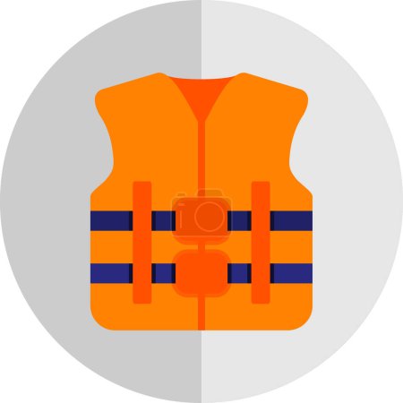 Téléchargez les illustrations : Icône de gilet de sauvetage, illustration vectorielle design simple - en licence libre de droit