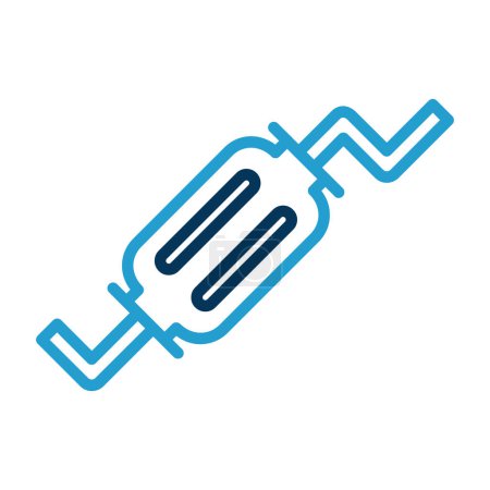 Illustration for Exhaust pipe system outline vector icon. Symbol, logo - Royalty Free Image