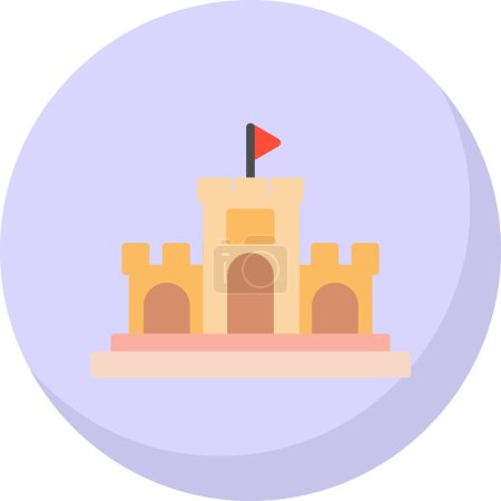 Ilustración de Icono del castillo de arena, ilustración vectorial diseño simple - Imagen libre de derechos