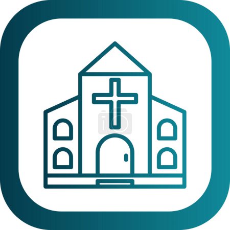 Téléchargez les illustrations : Church icon, vector illustration simple design - en licence libre de droit