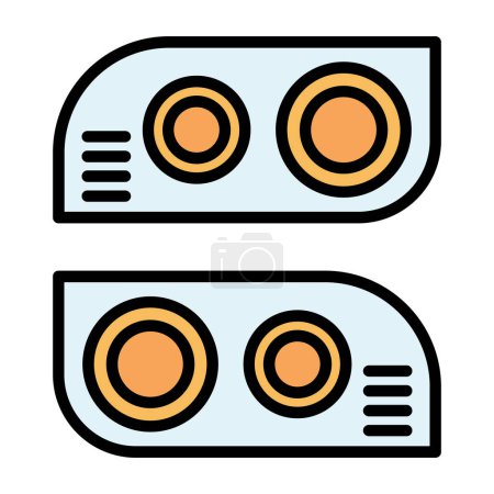 Téléchargez les illustrations : Deux feux de voiture icône de glyphe, illustration vectorielle - en licence libre de droit