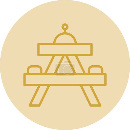 Illustration for Vector illustration of a picnic table icon - Royalty Free Image