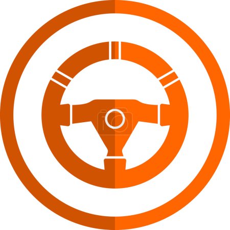 Illustration for Car steering wheel flat icon, vector illustrated - Royalty Free Image