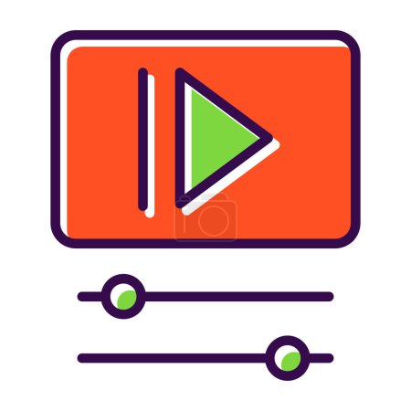 Illustration for Video player icon, vector illustration - Royalty Free Image