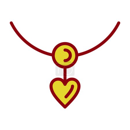 Illustration for Vector illustration of necklace with heart - Royalty Free Image