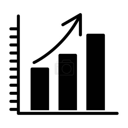 Ilustración de Gráfico de negocios. Icono plano del gráfico - Imagen libre de derechos