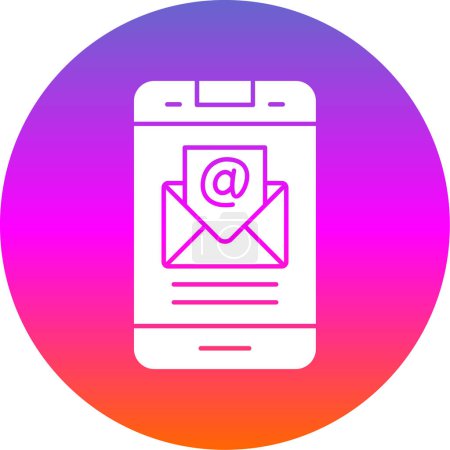 Illustration for Email icon, vector illustration. Smartphone with envelope pictogram - Royalty Free Image