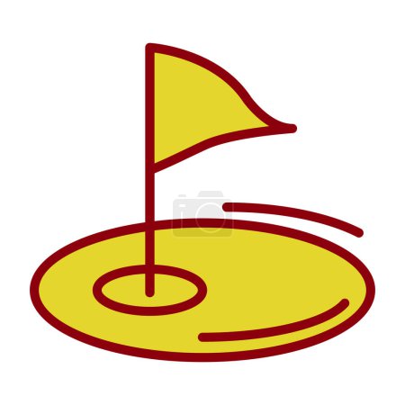 Ilustración de Plano icono de la bandera de golf, vector de ilustración - Imagen libre de derechos