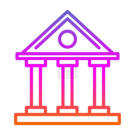 Téléchargez les illustrations : Bâtiment de la banque. icône web illustration simple - en licence libre de droit