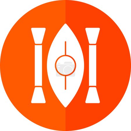 Téléchargez les illustrations : Illustration vectorielle de l'icône plate de Kayak - en licence libre de droit