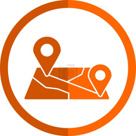 Ilustración de Mapa pin ubicación icono en estilo plano - Imagen libre de derechos