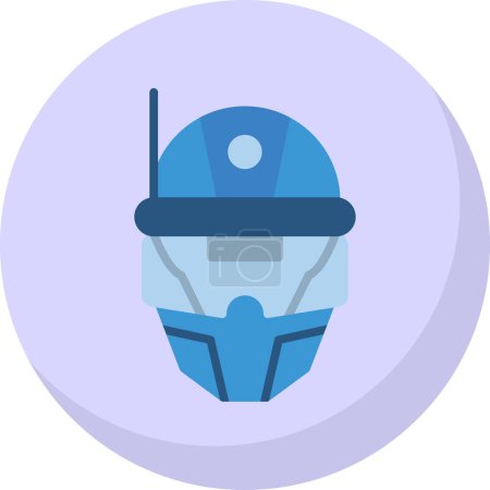 Ilustración de Cyberspace Helmet icono vector ilustración - Imagen libre de derechos