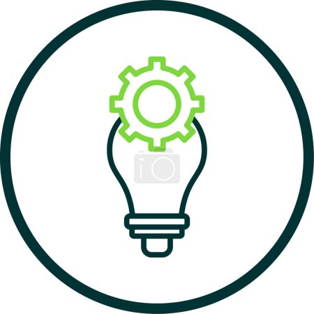 Illustration for Light bulb with gear icon, vector illustration graphic design - Royalty Free Image