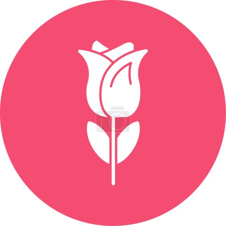 Téléchargez les illustrations : Illustration simple de fleur de tulipe plate - en licence libre de droit