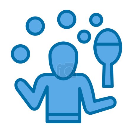 Téléchargez les illustrations : Illustration vectorielle d'icône de jonglerie bleue design simple - en licence libre de droit
