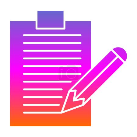 Ilustración de Cuaderno con icono de lápiz, ilustración vectorial diseño simple - Imagen libre de derechos