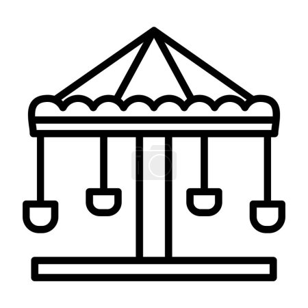 Illustration for Merry-go-round flat vector icon - Royalty Free Image
