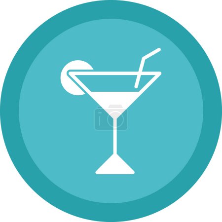 Ilustración de Icono de cóctel o signo con limón y paja para beber. Ilustración vectorial. - Imagen libre de derechos
