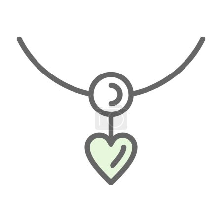 Téléchargez les illustrations : Illustration vectorielle de collier avec coeur - en licence libre de droit