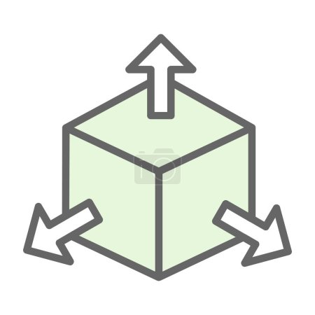 Ilustración de Cubo con el icono de flechas, diseño de ilustración de vectores - Imagen libre de derechos