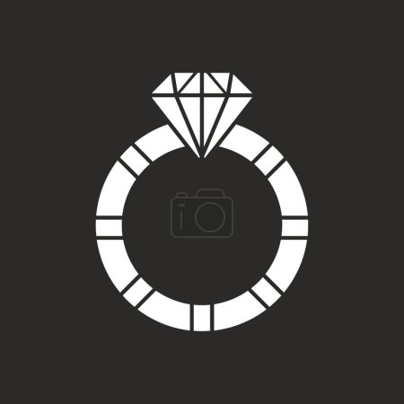 Illustration for Icon of diamond ring, vector illustration - Royalty Free Image