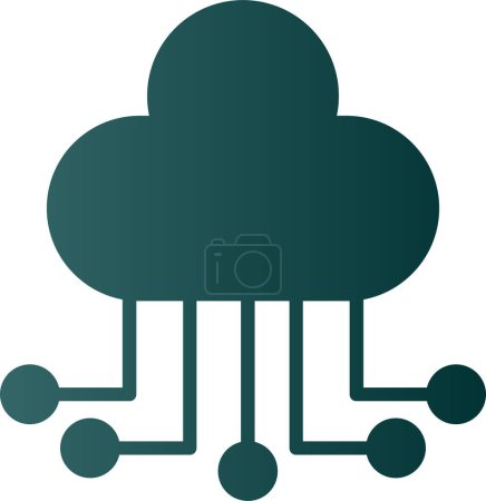 Téléchargez les illustrations : Informatique en nuage. icône web - en licence libre de droit