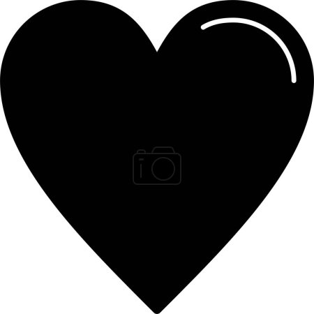 Ilustración de Icono del corazón, ilustración vectorial diseño simple - Imagen libre de derechos