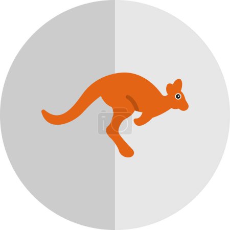Téléchargez les illustrations : Icône kangourou, symbole de l'Australie, style simple - en licence libre de droit
