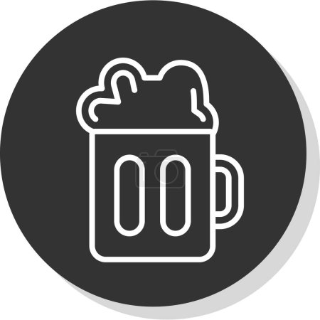 Téléchargez les illustrations : Tasse à bière icône dans un style plat - en licence libre de droit