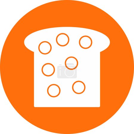 Téléchargez les illustrations : Symbole icône pain grillé, illustration vectorielle - en licence libre de droit