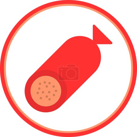 Illustration for Salami sausage. Web food icon, vector illustration - Royalty Free Image