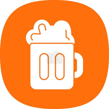Ilustración de Icono de taza de cerveza en estilo plano - Imagen libre de derechos