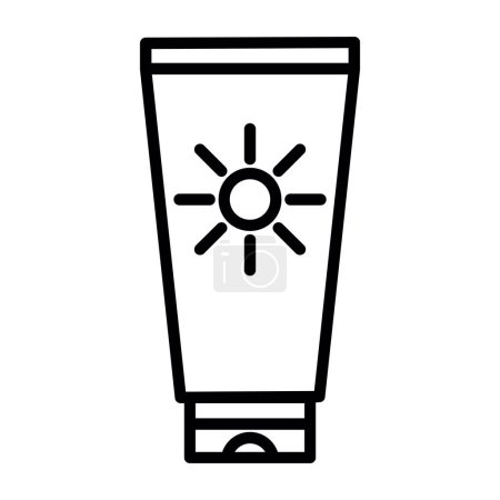 Téléchargez les illustrations : Crème solaire icône vectoriel illustration - en licence libre de droit