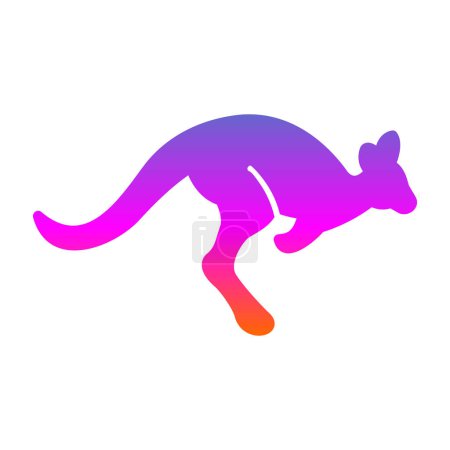 Téléchargez les illustrations : Icône kangourou, symbole de l'Australie, style simple - en licence libre de droit