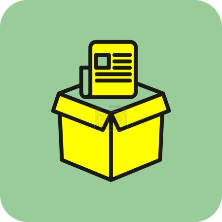 Téléchargez les illustrations : Icône de boîte, illustration vectorielle design simple - en licence libre de droit