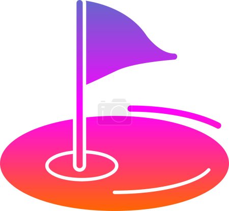 Ilustración de Plano icono de la bandera de golf, vector de ilustración - Imagen libre de derechos