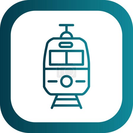 Illustration for Simple flat train  line ector  icon illustration - Royalty Free Image